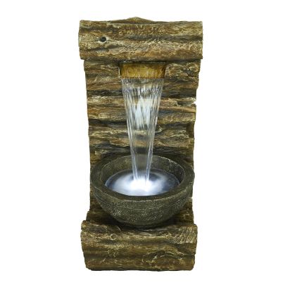 Burlington Log Falls Woodland Solar Water Feature