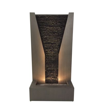 Imperia Zinc Metal Modern Metal Solar Water Feature