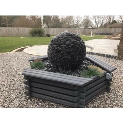 Slate Sphere (50x50x50) Solar Water Feature