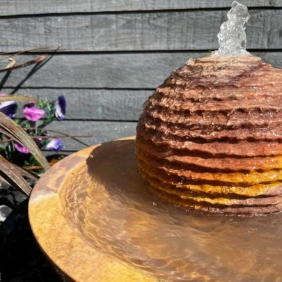 Sandstone Babbling Bowl & Sphere 45cm Natural Stone Solar Water Feature