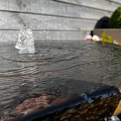 Basalt Babbling Plinth 50cm Natural Stone Solar Water Feature