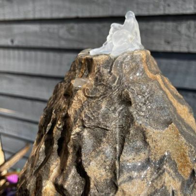 Black Sandstone Monolith 60cm Natural Stone Solar Water Feature