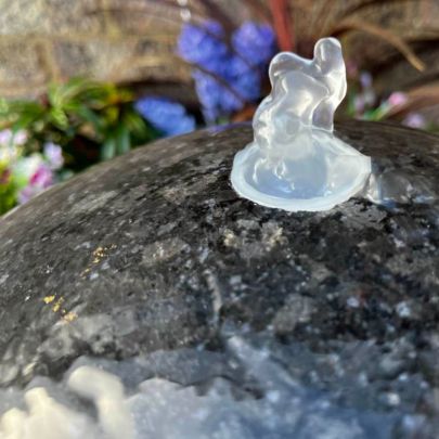 Granite Polished Sphere 40cm Natural Stone Solar Water Feature