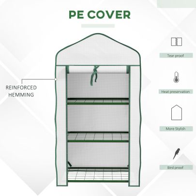 Outsunny Three Tier Mini Greenhouse White