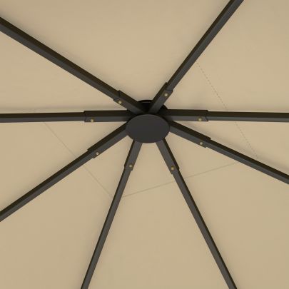 Outsunny 3 x 3m Gazebo Canopy Replacement Cover, Garden Gazebo Roof Replacement with Drain Holes, Water Resistant PVC Coating, 370g ?, UPF30+, TOP COVER ONLY, Beige