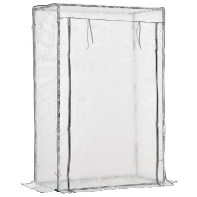  101 x 50 x 150cm Greenhouse PE Cover with Zipper Roll-up Door Outdoor Green