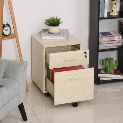 Vinsetto Particle Board 2-Drawer Filing Cabinet w/ Keys