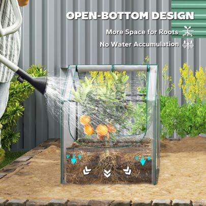 Outsunny 61 x 61cm Garden Planter Bed, with Cover Green