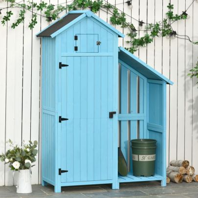  Combination Garden Storage Shed Outdoor Firewood House Waterproof Asphalt Roof