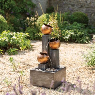 Woodlodge Copper Jug Modern Metal Solar Water Feature