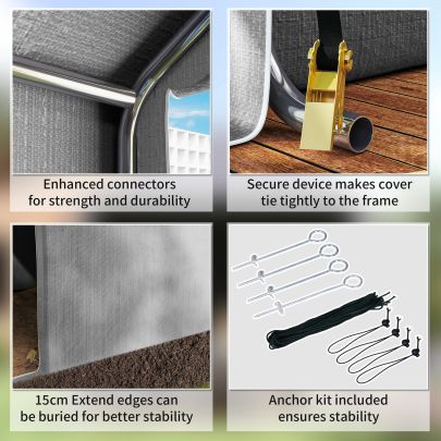 Outsunny 2 x 2m Garden Fabric Storage Tent Grey