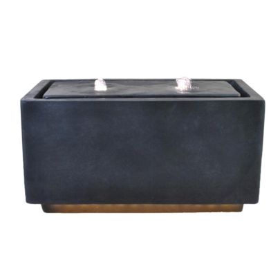 Ivyline Contemporary LED Cube Granite Contemporary Water Feature