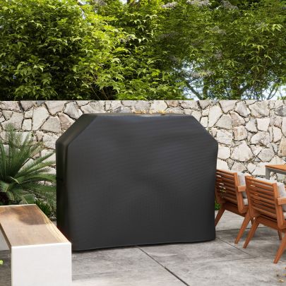 Outsunny 147 x 61cm Plastic Coated Protective Grill Cover Black