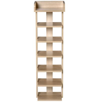  7 Tier Shoe Rack Organizer Storage Shelf Wooden Display Cabinet for Entrance