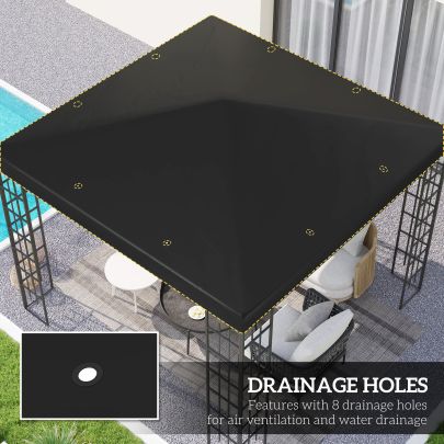 Outsunny 3 x 3m Gazebo Frame Replacement Black