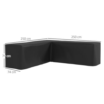 Outsunny 250 x 250cm L Shaped Protective Furniture Cover