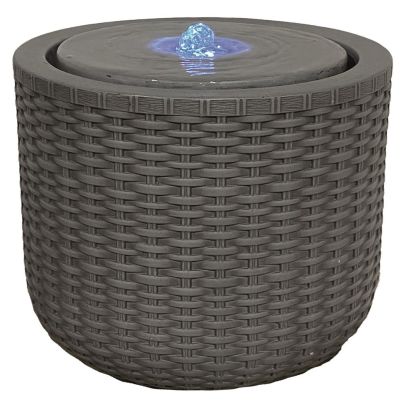 Rattan Bubbling Pot Modern Solar Water Feature