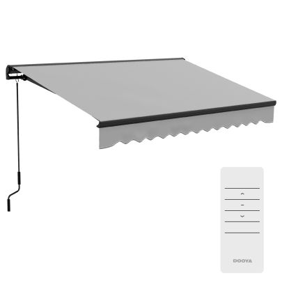 Outsunny Electric Awning with Aluminium Frame and Remote Control, 3 x 2m, Light Grey