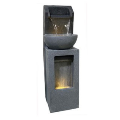 Pouring Rain Basin Contemporary Solar Water Feature