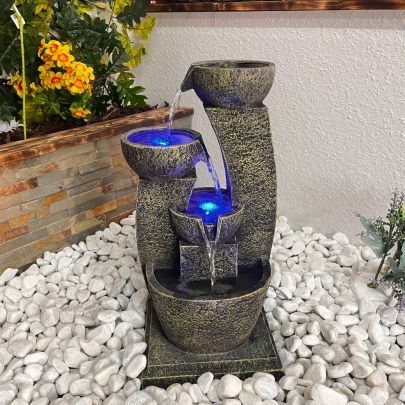 Medium Aztec Modern Solar Water Feature
