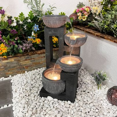 Mirage Cascade Contemporary Solar Water Feature