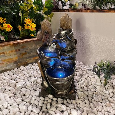 Metal Pouring Jugs Traditional Solar Water Feature