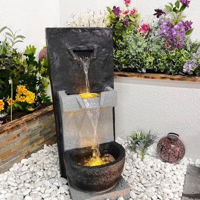 2 Fall Cascade Contemporary Water Feature
