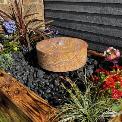 Rainbow Sandstone Mill Wheel 38cm Natural Stone Water Feature