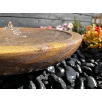 Rainbow Sandstone Babbling Bowl 45cm Natural Stone Solar Water Feature