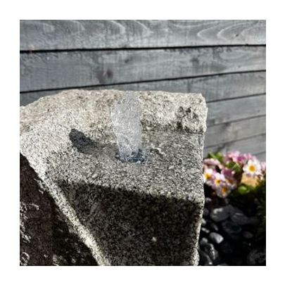 Rainbow Grey Column 40cm Natural Stone Solar Water Feature