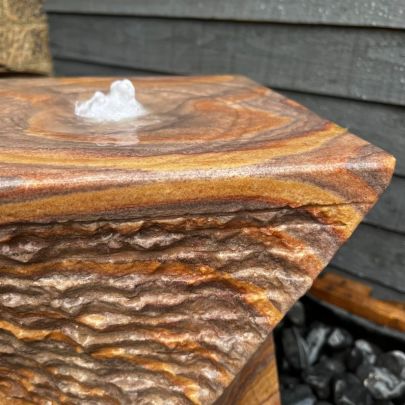 Rainbow Chubby Twist 40cm Natural Stone Solar Water Feature