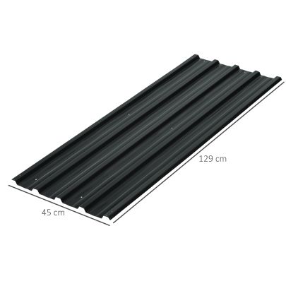 Outsunny Set of 12 Corrugated Steel Roof Sheet Panels Dark Grey