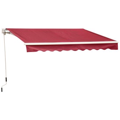Manual Retractable Patio Awning Shelter UV Protection 2.5mx2m
