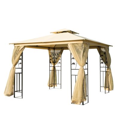 3x3 m Double Top Gazebo Beige
