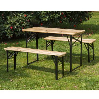 Picnic Wooden Table and Bench Set