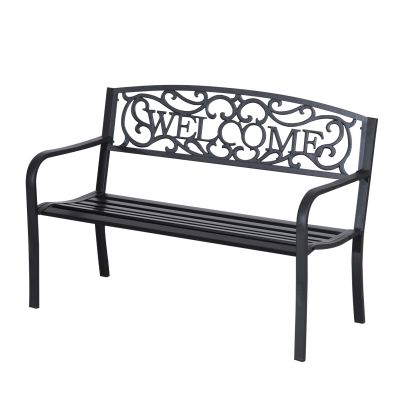 126Lx60Wx85H cm Steel Bench Black