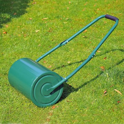 30cm Metal Water & Sand Filled Heavy Duty Garden Lawn Roller Green