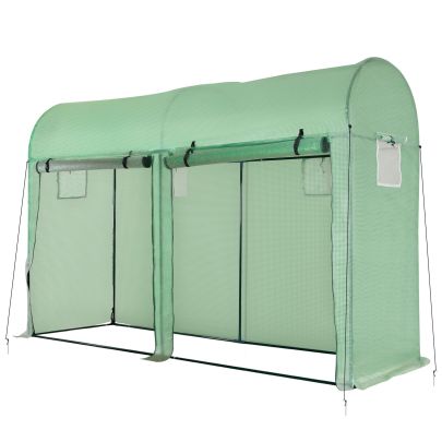 Greenhouse with Double Doors and 4 Windows Outdoor Green 3 x 1 x 2m