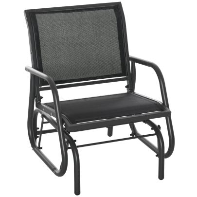 Outside Glider Swinging Lounge Chair Inc Weather & UV Resistance Grey Black