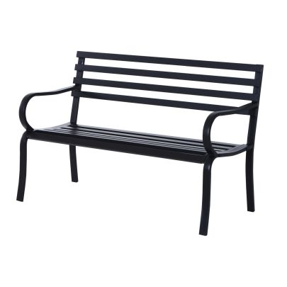 Outdoor Garden Bench Steel Black