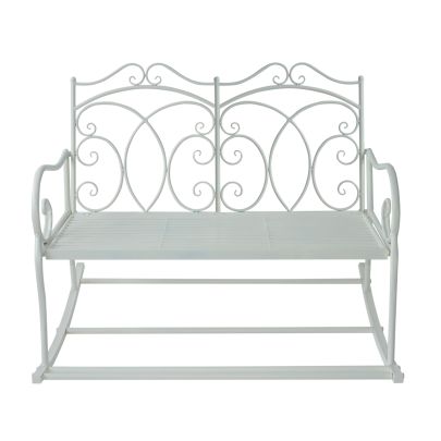 Iron Rocking Bench Milk White