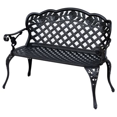 Garden Bench Cast Aluminium 107Lx58Wx85H cm Black