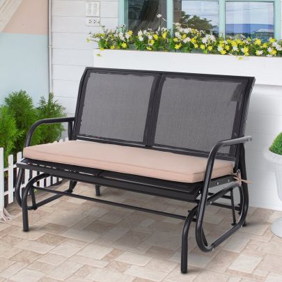 Polyester 2 Seater Swing Chair Replacement Cushion Beige