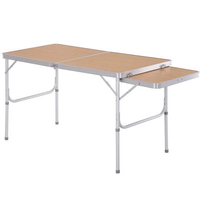 Aluminium MDF Top 4ft Folding Portable Outdoor Table Silver