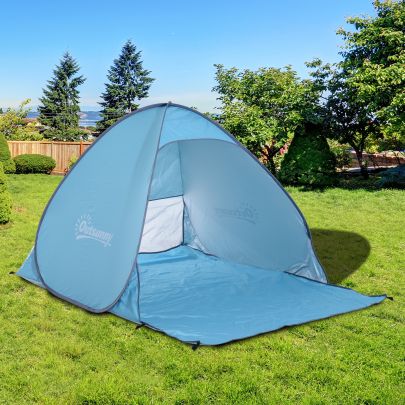 2 Person Pop Up UV Shelter Shade Blue
