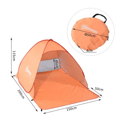 2 Person Pop Up UV Shelter Shade Orange