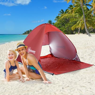 Pop up Portable Beach Tent Red