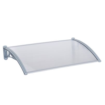 Door Awning Polycarbonate 140Wx70L cm Transparent & Silver
