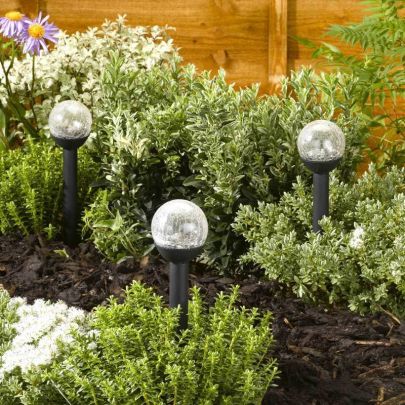 Black Finish Globe Stake Lights