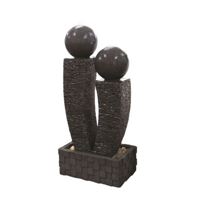 Ripple Columns with Spheres Modern Water Feature